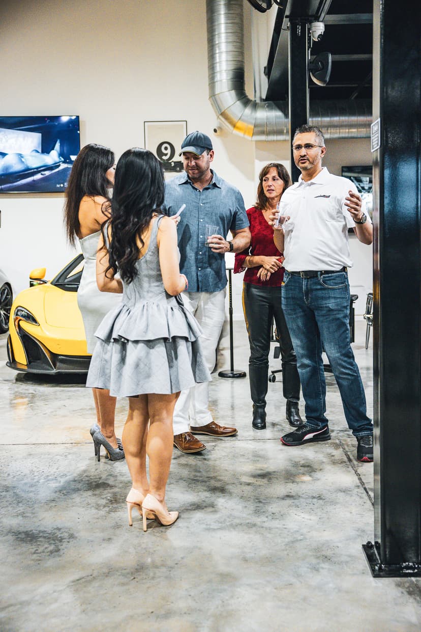 Classic car exhibit at Houston museum event venue