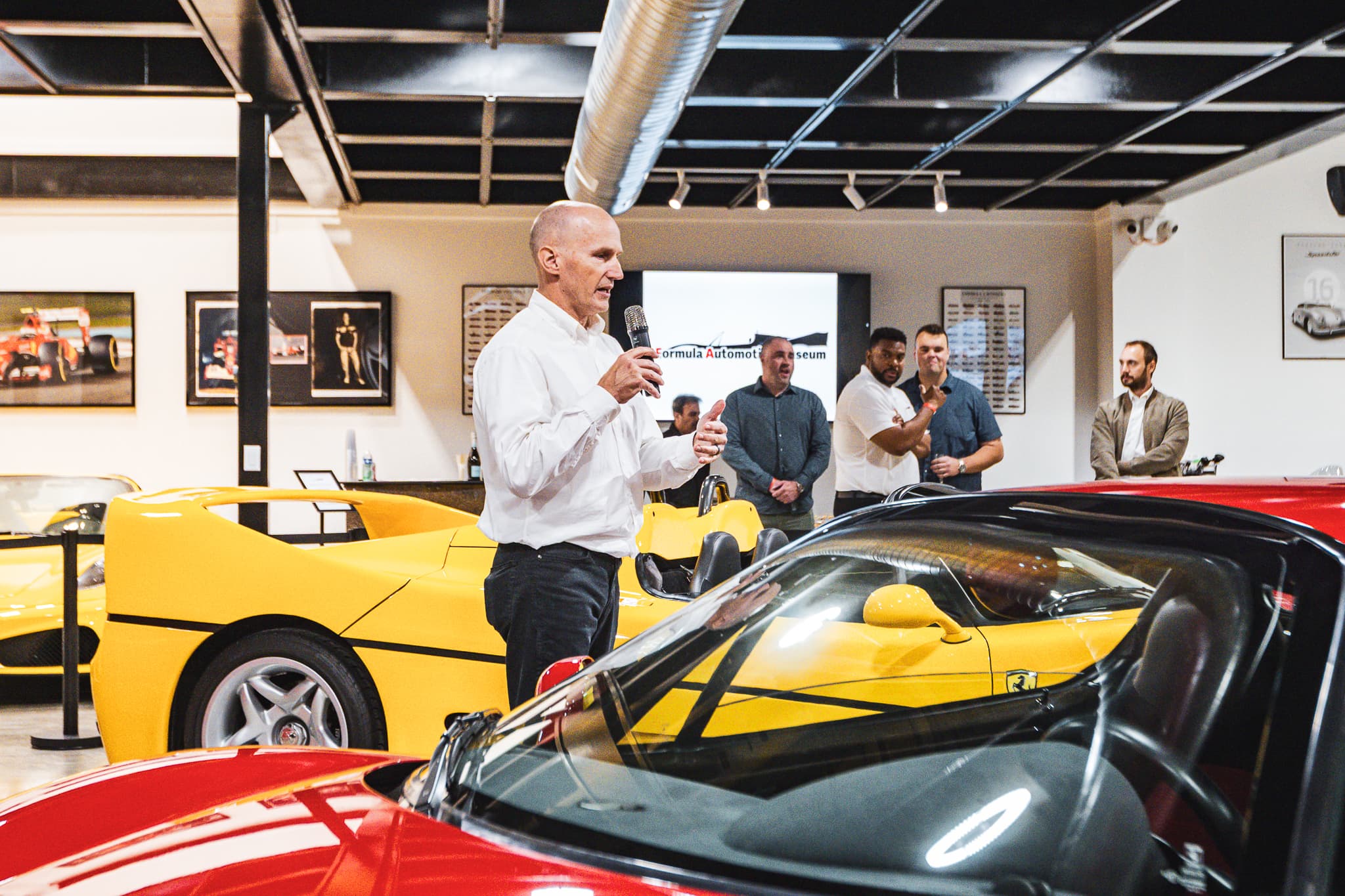 Detail view of a classic car at the museum